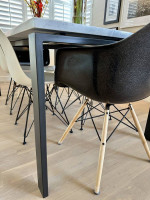 Dining Set: 6 Eames Chairs / 72” Room & Board Table - Marble / Steel