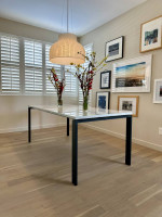 72” Room & Board Dining Table - Marble Top - Steel Base