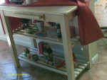 white table with tiles on it
