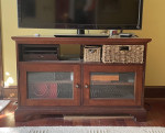 ETHAN ALLEN Media Stand SHELVING UNIT Steel Marble COFFEE SIDE TABLE