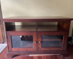 ETHAN ALLEN Media Stand SHELVING UNIT Steel Marble COFFEE SIDE TABLE