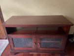 ETHAN ALLEN Media Stand SHELVING UNIT Steel Marble COFFEE SIDE TABLE