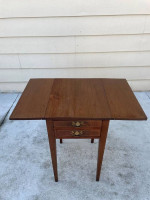 ANTIQUE DROP-LEAF TABLE WITH 2 DRAWERS