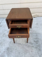 ANTIQUE DROP-LEAF TABLE WITH 2 DRAWERS