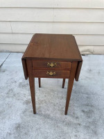 ANTIQUE DROP-LEAF TABLE WITH 2 DRAWERS