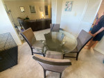 Glass top dining table