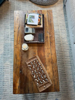 Rustic reclaimed wood coffee table