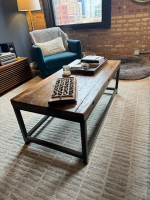 Rustic reclaimed wood coffee table