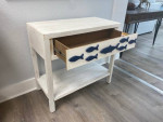 Adorable Whitewash Accent Table with Fish Design