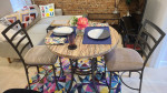 High top indoor dining table with 2 chairs set