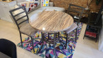 High top indoor dining table with 2 chairs set