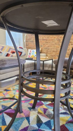 High top indoor dining table with 2 chairs set