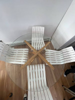CB2 Glass Top Table