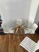 CB2 Glass Top Table