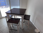 Cafe height kitchen table and stools