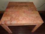 Gorgeous Contemporary Stone table 36 x 36 inch square salmon peach