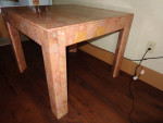 Gorgeous Contemporary Stone table 36 x 36 inch square salmon peach