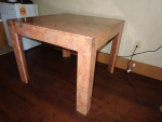 Gorgeous Contemporary Stone table 36 x 36 inch square salmon peach