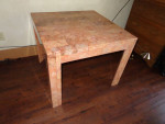 Gorgeous Contemporary Stone table 36 x 36 inch square salmon peach
