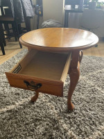 Wood end table