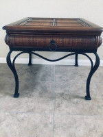 Beautiful classic Asian crafted antique table with fusion of wrought i