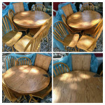Oak table w 5 chairs and leaf