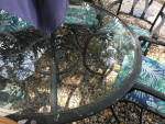 Outdoor glass table 4chairs fun