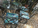 Outdoor glass table 4chairs fun