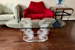 Lucite Coffee Cocktail Table Base Signed Muniz