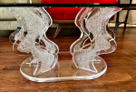 Lucite Coffee Cocktail Table Base Signed Muniz