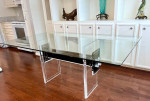 Muniz Lucite /Acrylic and Glass Top Dining Table
