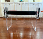 Muniz Lucite /Acrylic and Glass Top Dining Table