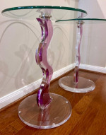 Muniz Violet Occasional Lucite/Acrylic Side Table (2 Available)