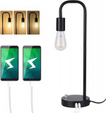Industrial Table Lamp Dimming Modern 2 USB Ports