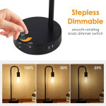 Industrial Table Lamp Dimming Modern 2 USB Ports