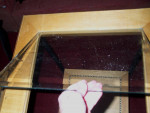 2 END TABLES Oak Color Living Room Furniture Table Set Glass Top