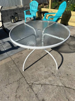 Outdoor glass table