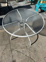 Outdoor glass table