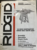 Ridgid 10’ Contractor Belt Drive Table Saw Plus More