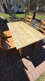 Solid wood table with IKEA chairs