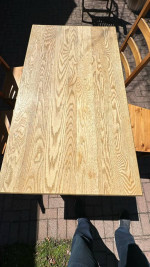 Solid wood table with IKEA chairs