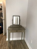 Wooden vanity table with mirror