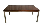 Mid Century Modern Florence Knoll Walnut and Chrome Dining Table