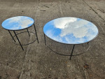 Mirror Topped Coffee Table &Matching Side Table