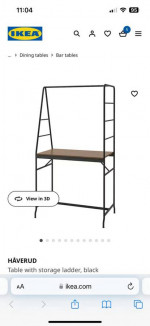 Ikea HÅVERUD Table with storage ladder, black