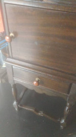 Antique Wood Table Tobacco Smoking Humidor Pipe Cigar Stand Cabinet