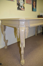 Michael Desantis Designer Library Table Desk Leather Top Elephant Legs