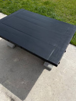 Solid wood farmhouse pedestal coffee table