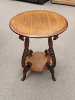 French Mahogany Lamp Accent Side Table