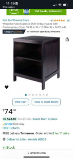Espresso Wood Console Table - Less than one year old!